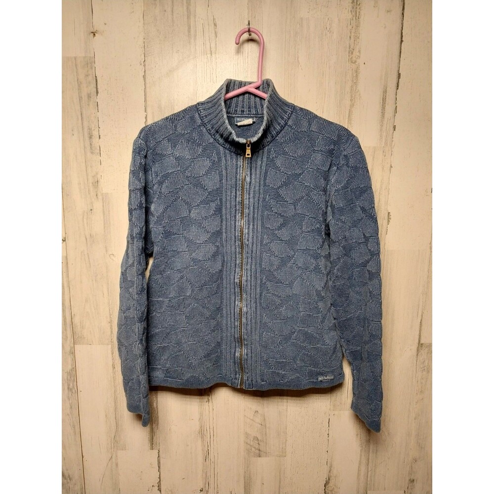 Vintage Blue Willi's Women's Medium Textured Full Zip Cardigan